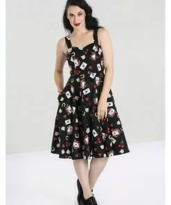 Hell Bunny Viva Las Vegas 50's Swing Dress Black New In