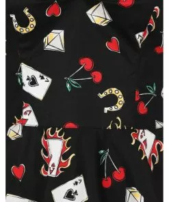 Hell Bunny Viva Las Vegas 50's Swing Dress Black New In