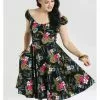 Hell Bunny Noa Noa Tiki 50's Mid Swing Dress Black New In 2 Hell Bunny Noa Noa Tiki 50's Mid Swing Dress Black New In