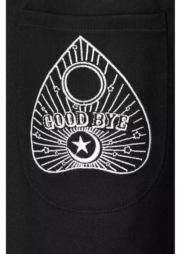 Hell Bunny Samara Ouija 60's Pinafore Dress Black 6 Hell Bunny Samara Ouija 60's Pinafore Dress Black