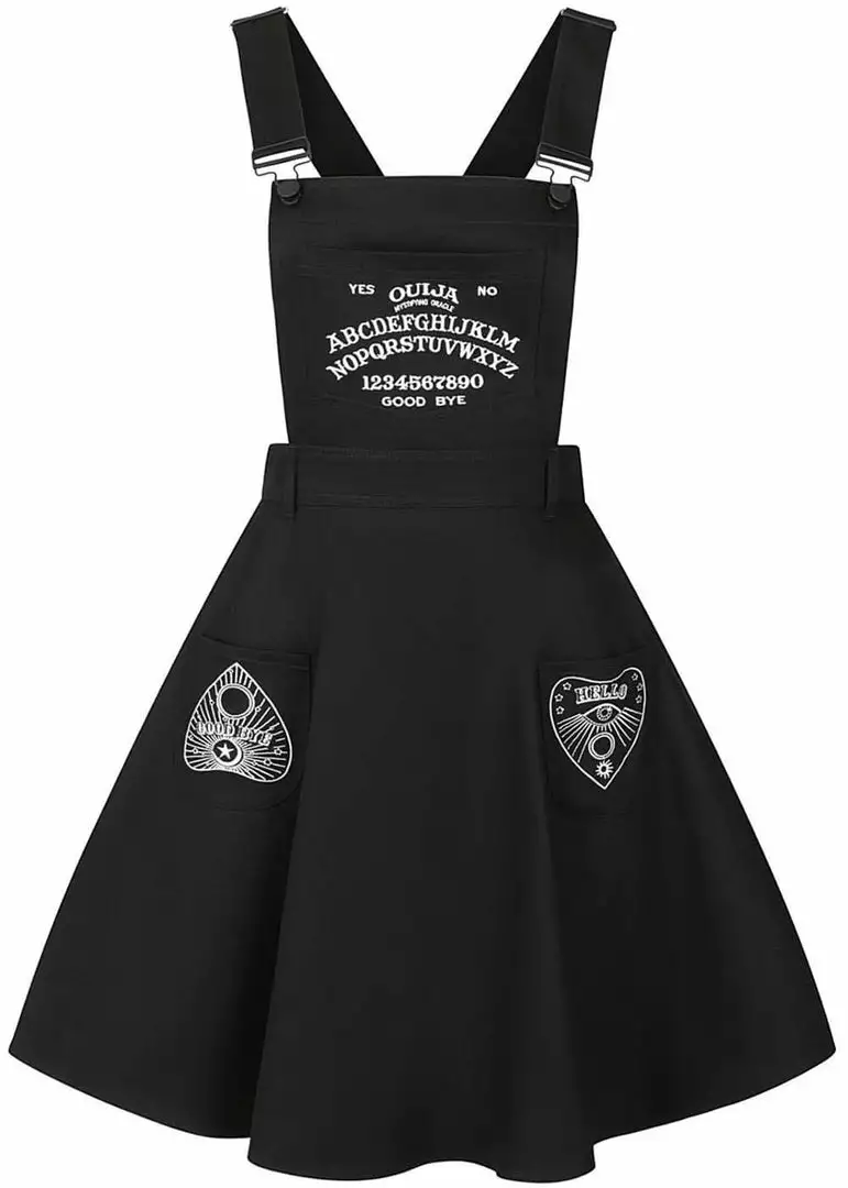 Hell Bunny Samara Ouija 60's Pinafore Dress Black 3 Hell Bunny Samara Ouija 60's Pinafore Dress Black