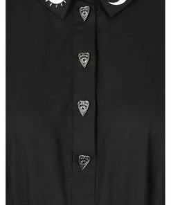 Hell Bunny Samara Ouija 60's Swing Dress Black New In