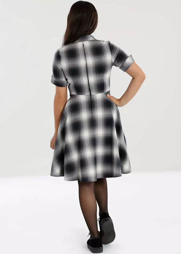 New In Hell Bunny Eddystone 50's Mid Swing Dress Grey 5 New In Hell Bunny Eddystone 50's Mid Swing Dress Grey