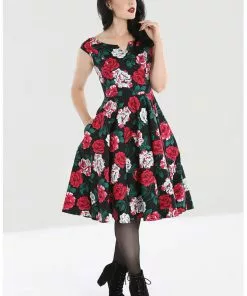 New In Hell Bunny Ruby Roses 50's Swing Dress Black 14 New In Hell Bunny Ruby Roses 50's Swing Dress Black