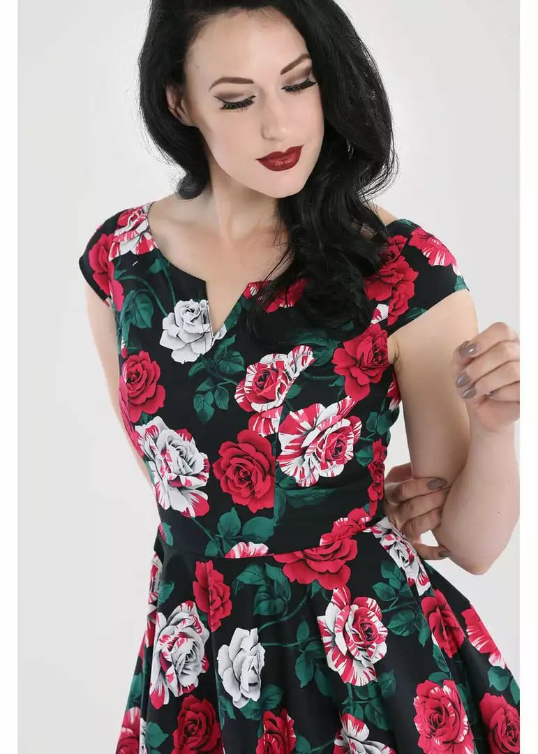New In Hell Bunny Ruby Roses 50's Swing Dress Black 4 New In Hell Bunny Ruby Roses 50's Swing Dress Black