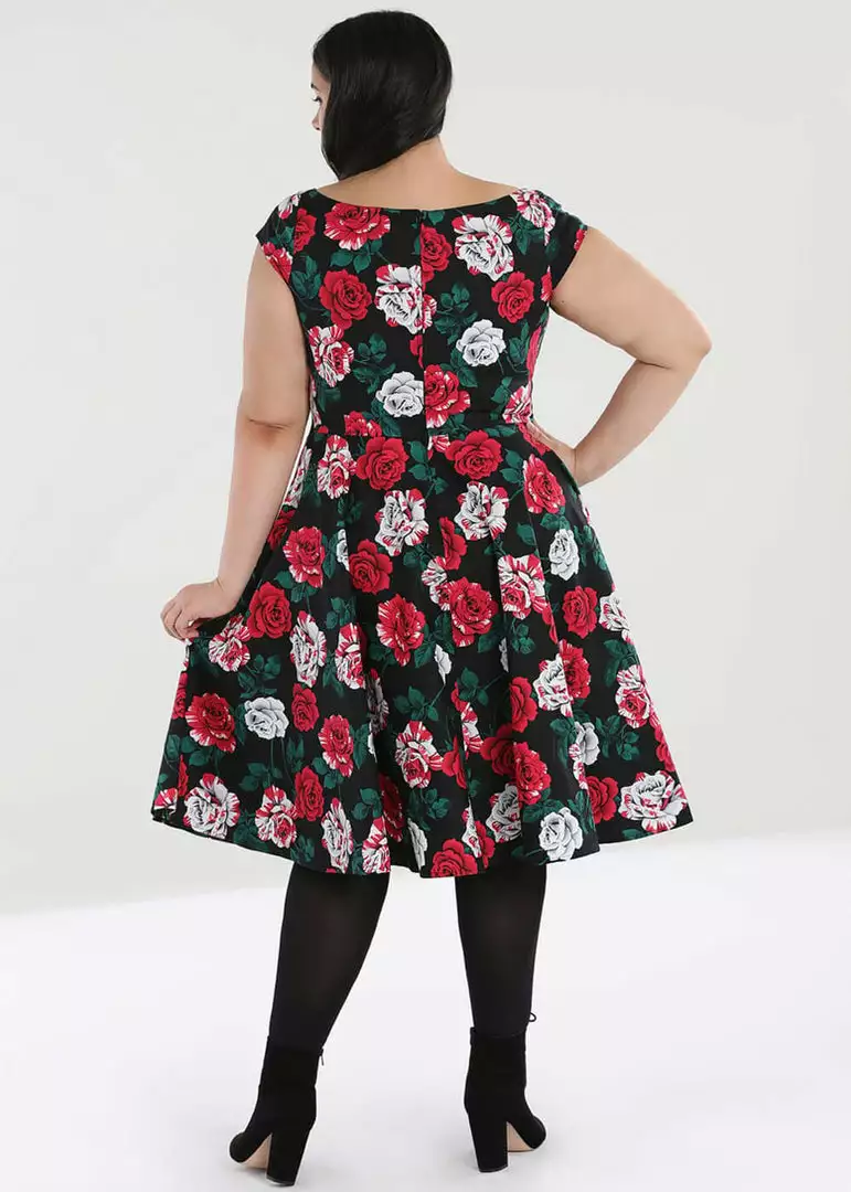 New In Hell Bunny Ruby Roses 50's Swing Dress Black 9 New In Hell Bunny Ruby Roses 50's Swing Dress Black