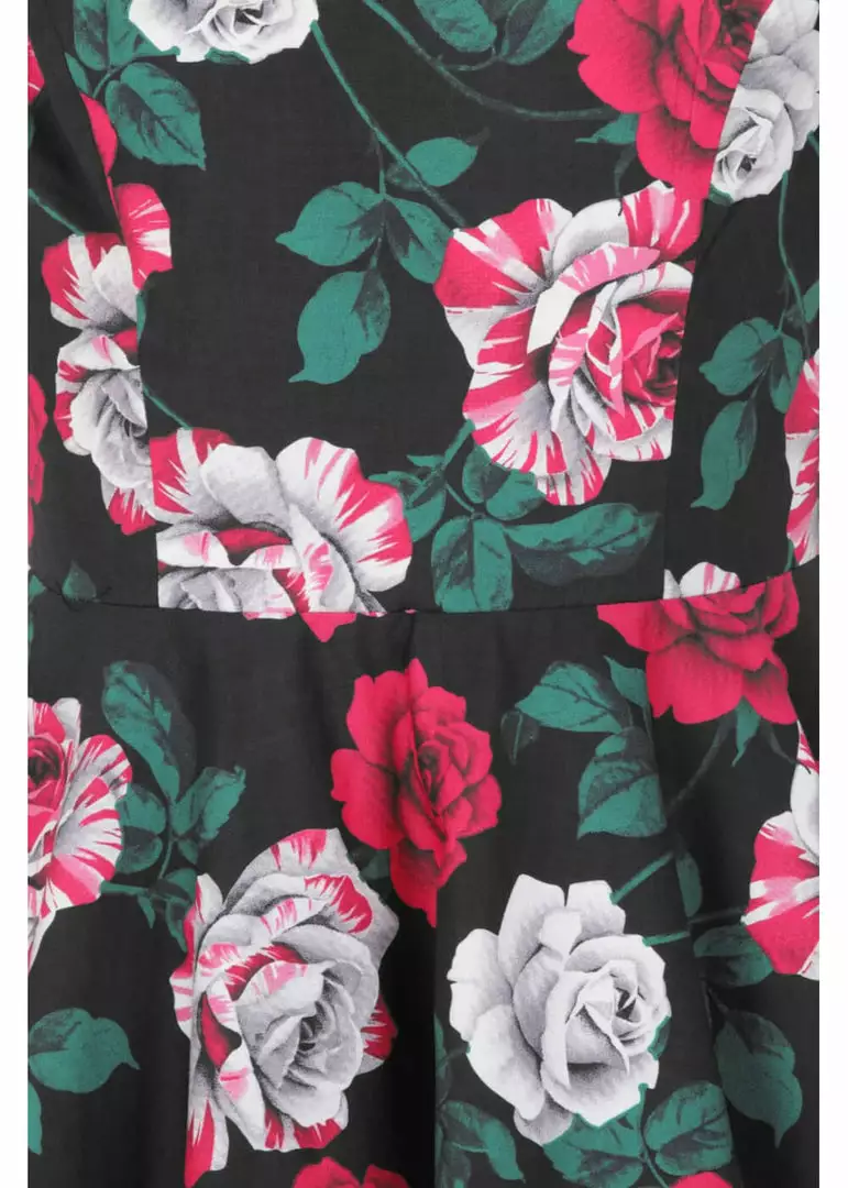 New In Hell Bunny Ruby Roses 50's Swing Dress Black 10 New In Hell Bunny Ruby Roses 50's Swing Dress Black