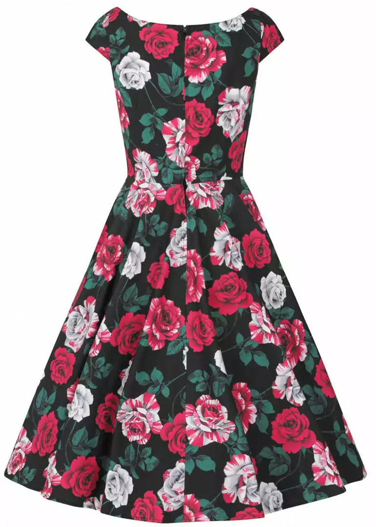 New In Hell Bunny Ruby Roses 50's Swing Dress Black 11 New In Hell Bunny Ruby Roses 50's Swing Dress Black