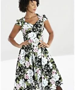 New In Hell Bunny Alba 50's Swing Dress Black