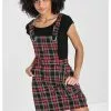 Hell Bunny Clash Tartan Pinafore 60's Dress Red 1 Hell Bunny Clash Tartan Pinafore 60's Dress Red