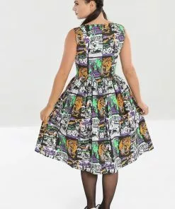 Hell Bunny Be Afraid Halloween 50's Swing Dress Multi New In 11 Hell Bunny Be Afraid Halloween 50's Swing Dress Multi New In