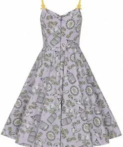 New In Hell Bunny Birdcage 50's Swing Dress Lavender 13 New In Hell Bunny Birdcage 50's Swing Dress Lavender