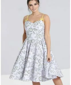 New In Hell Bunny Birdcage 50's Swing Dress Lavender