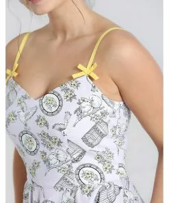 New In Hell Bunny Birdcage 50's Swing Dress Lavender 12 New In Hell Bunny Birdcage 50's Swing Dress Lavender