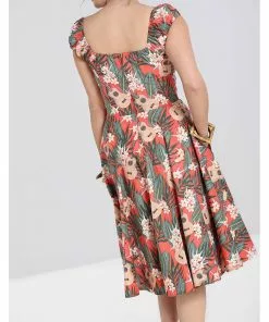 Hell Bunny Ukulele 50's Swing Dress Orange New In 18 Hell Bunny Ukulele 50's Swing Dress Orange New In