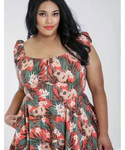 Hell Bunny Ukulele 50's Swing Dress Orange New In 15 Hell Bunny Ukulele 50's Swing Dress Orange New In