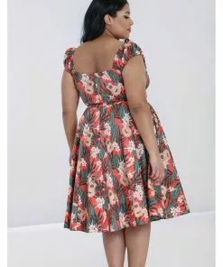 Hell Bunny Ukulele 50's Swing Dress Orange New In 21 Hell Bunny Ukulele 50's Swing Dress Orange New In