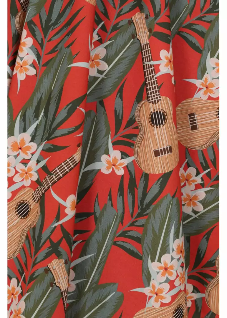 Hell Bunny Ukulele 50's Swing Dress Orange New In 13 Hell Bunny Ukulele 50's Swing Dress Orange New In
