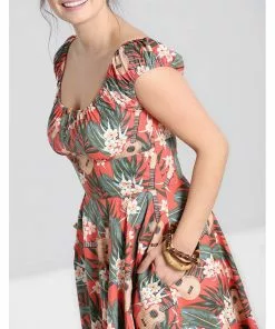 Hell Bunny Ukulele 50's Swing Dress Orange New In 19 Hell Bunny Ukulele 50's Swing Dress Orange New In