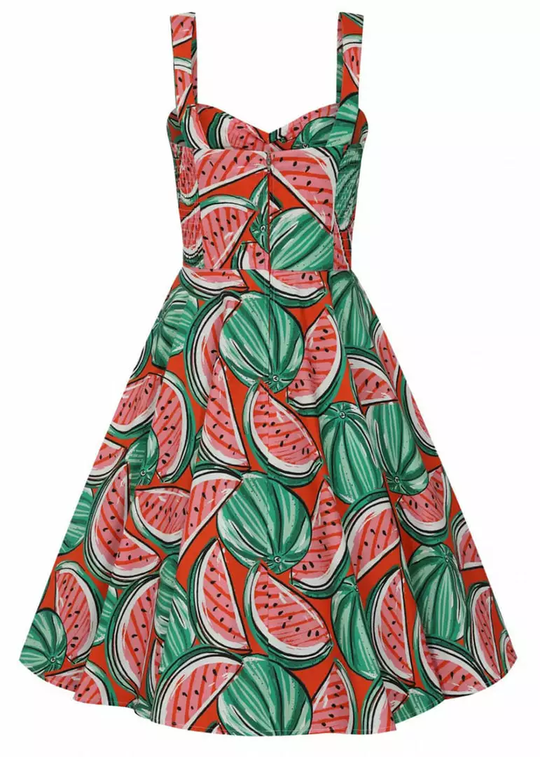 New In Hell Bunny Melonie 50's Swing Dress Orange 11 New In Hell Bunny Melonie 50's Swing Dress Orange