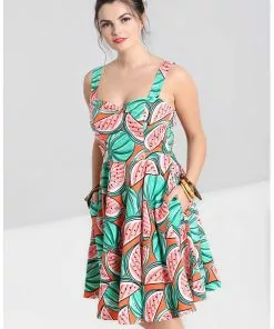 New In Hell Bunny Melonie 50's Swing Dress Orange