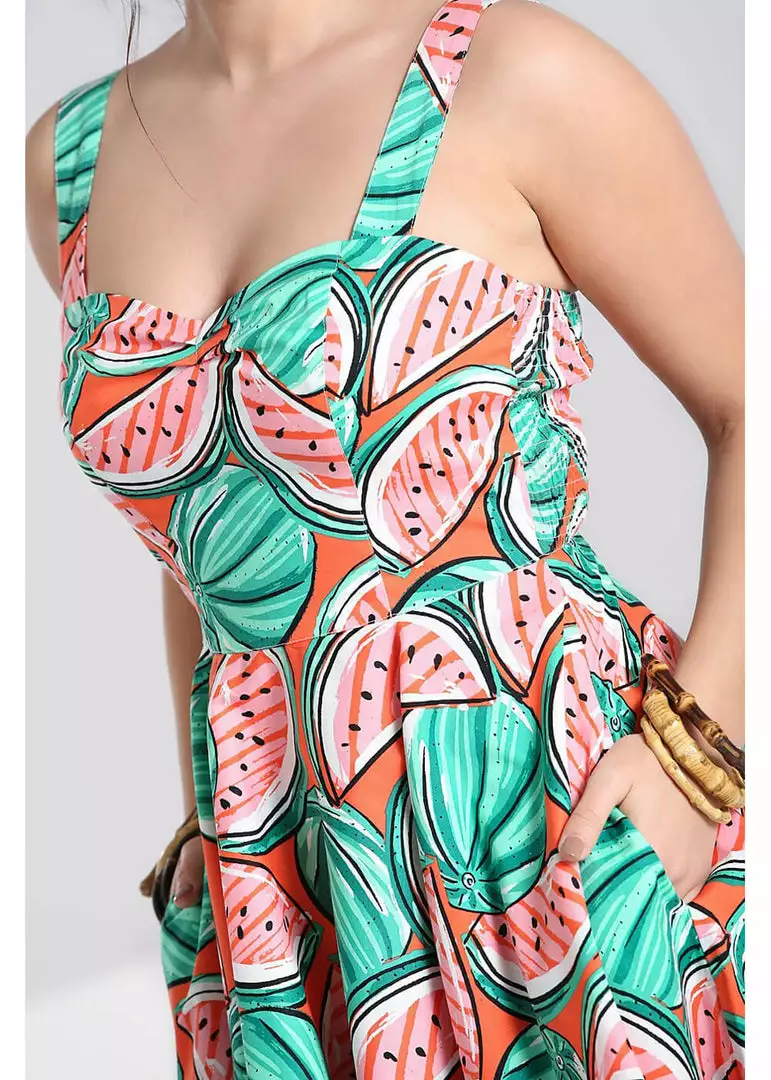 New In Hell Bunny Melonie 50's Swing Dress Orange 5 New In Hell Bunny Melonie 50's Swing Dress Orange