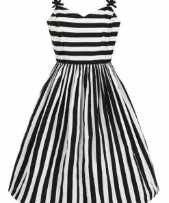 Hell Bunny Juno 50's Swing Dress Black White New In