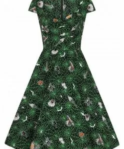 Hell Bunny Hex Spiderweb 50's Mid Swing Dress Black New In 11 Hell Bunny Hex Spiderweb 50's Mid Swing Dress Black New In