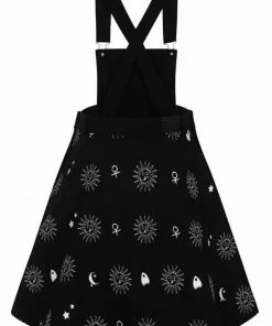New In Hell Bunny Oculus Pinafore 60's Dress Black 14 New In Hell Bunny Oculus Pinafore 60's Dress Black