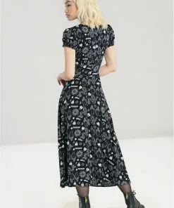 New In Hell Bunny Hello Goodbye Ouija 70's Dress Black 20 New In Hell Bunny Hello Goodbye Ouija 70's Dress Black