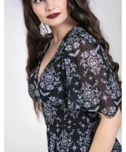 Hell Bunny Lost Whispers 70's Dress Black 14 Hell Bunny Lost Whispers 70's Dress Black
