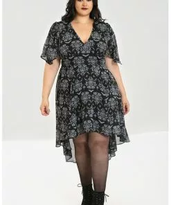 Hell Bunny Lost Whispers 70's Dress Black 13 Hell Bunny Lost Whispers 70's Dress Black
