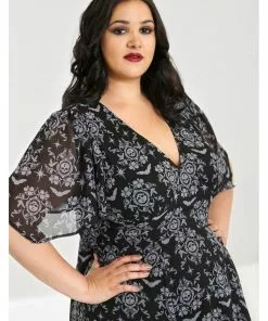 Hell Bunny Lost Whispers 70's Dress Black 18 Hell Bunny Lost Whispers 70's Dress Black