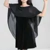 Hell Bunny Draco Cape Velvet 70's Dress Black New In