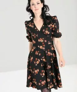 Hell Bunny Orla 40's Dress Black New In