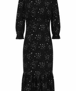 Hell Bunny Zodiac 70's Maxi Dress Black New In