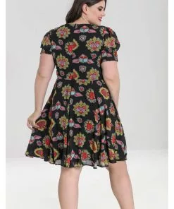 Hell Bunny Amias Sacred Heart 60's Dress Black New In 18 Hell Bunny Amias Sacred Heart 60's Dress Black New In
