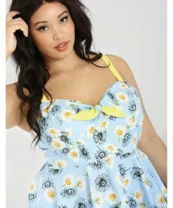 New In Hell Bunny Daisy 50's Swing Dress Blue 13 New In Hell Bunny Daisy 50's Swing Dress Blue