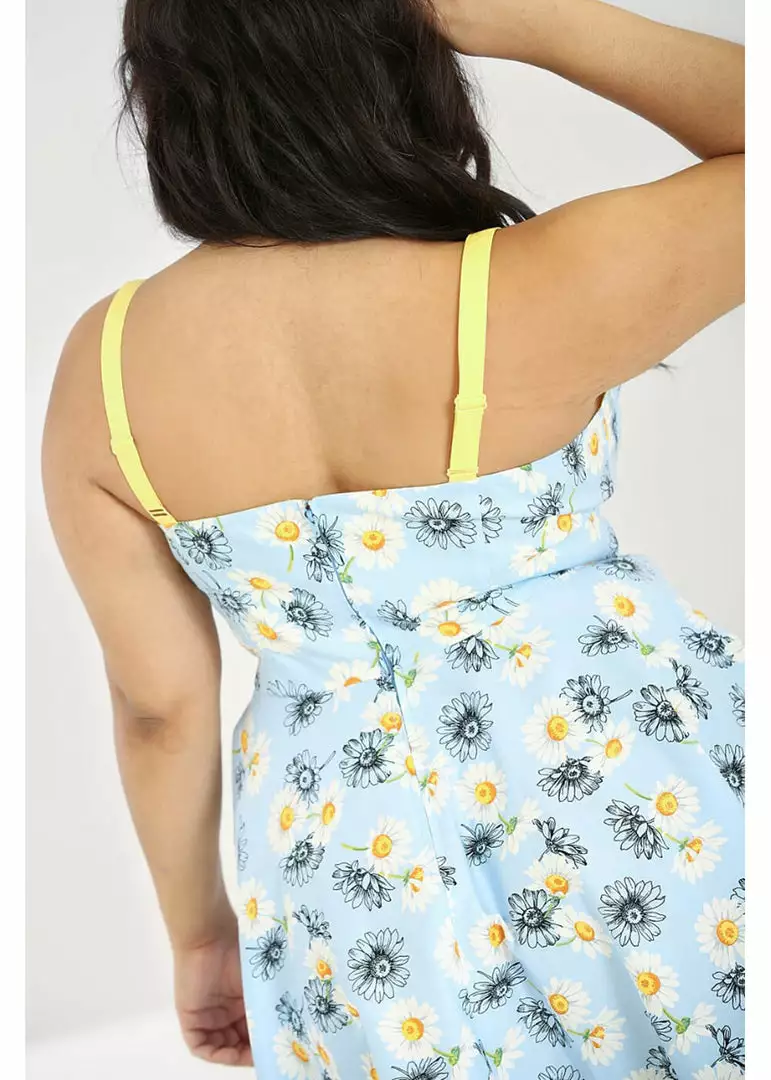 New In Hell Bunny Daisy 50's Swing Dress Blue 7 New In Hell Bunny Daisy 50's Swing Dress Blue