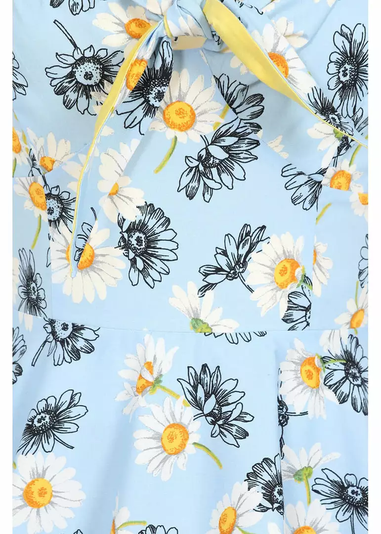 New In Hell Bunny Daisy 50's Swing Dress Blue 4 New In Hell Bunny Daisy 50's Swing Dress Blue
