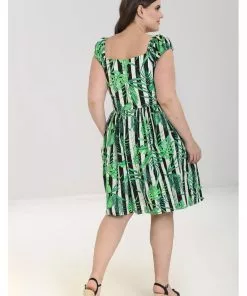 Hell Bunny Solana Leaves 50's Mid Swing Dress Black White 13 Hell Bunny Solana Leaves 50's Mid Swing Dress Black White