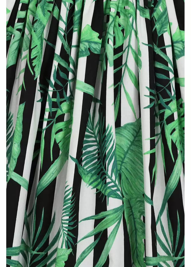 Hell Bunny Solana Leaves 50's Mid Swing Dress Black White 5 Hell Bunny Solana Leaves 50's Mid Swing Dress Black White