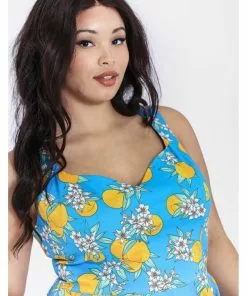 Hell Bunny Valencia Oranges 50's Swing Dress Blue 14 Hell Bunny Valencia Oranges 50's Swing Dress Blue