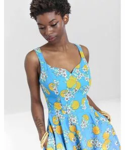 Hell Bunny Valencia Oranges 50's Swing Dress Blue 17 Hell Bunny Valencia Oranges 50's Swing Dress Blue