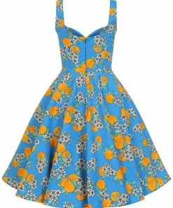 Hell Bunny Valencia Oranges 50's Swing Dress Blue 21 Hell Bunny Valencia Oranges 50's Swing Dress Blue