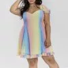Hell Bunny Halo Rainbow 60's Mini Dress Multi