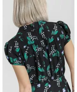 New In Hell Bunny Good Luck 40's Midi Dress Black 14 New In Hell Bunny Good Luck 40's Midi Dress Black