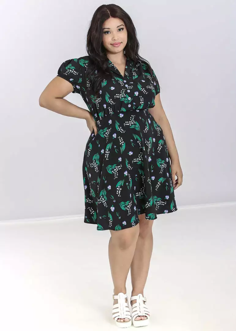 New In Hell Bunny Good Luck 40's Midi Dress Black 8 New In Hell Bunny Good Luck 40's Midi Dress Black