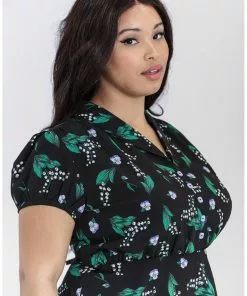 New In Hell Bunny Good Luck 40's Midi Dress Black 11 New In Hell Bunny Good Luck 40's Midi Dress Black