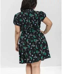 New In Hell Bunny Good Luck 40's Midi Dress Black 17 New In Hell Bunny Good Luck 40's Midi Dress Black